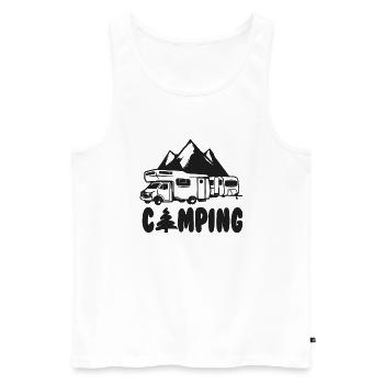 Camping - Camping Life - Men's Premium Organic Tank Top - white - Front - AI Model Male 178 light (178cm)