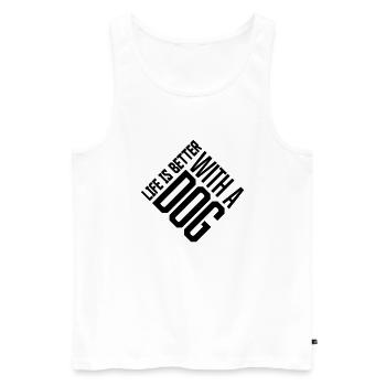 better with a dog - Men's Premium Organic Tank Top - white - Front - Michal (187cm)