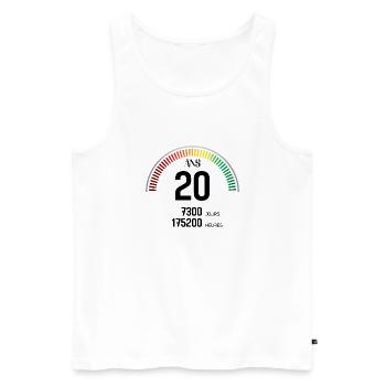 Anniversaire 20 ans Compteur - Débardeur bio Premium Homme - blanc - Devant - Michal (187cm)