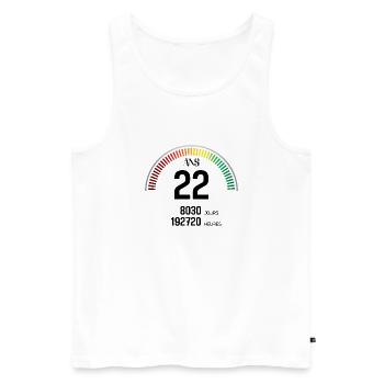 Anniversaire 22 ans Compteur - Débardeur bio Premium Homme - blanc - Devant - Michal (187cm)