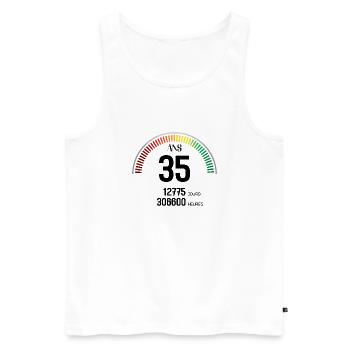 Anniversaire 35 ans Compteur - Débardeur bio Premium Homme - blanc - Devant - Michal (187cm)