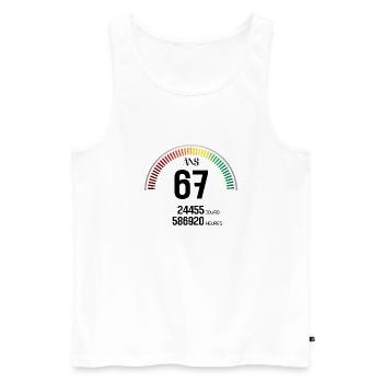 Anniversaire 67 ans Compteur - Débardeur bio Premium Homme - blanc - Devant - Michal (187cm)