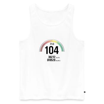 Anniversaire 104 ans Compteur - Débardeur bio Premium Homme - blanc - Devant - Michal (187cm)