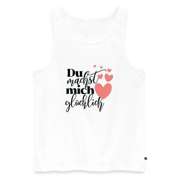 Du machst mich glücklich Liebe Motiv Liebling - Männer Premium Bio Tank Top - Weiß - Vorne - Michal (187cm)
