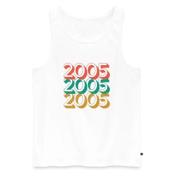 Anniversaire année 2005 / Vintage 2005 - Débardeur bio Premium Homme - blanc - Devant - Michal (187cm)