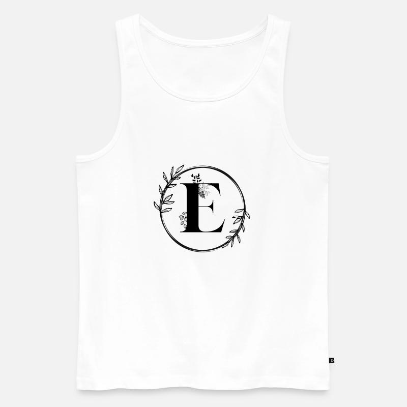 Blumenbuchstabe E - Männer Premium Bio Tank Top - Weiß
