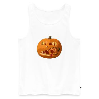 Citrouille cannibale - Débardeur bio Premium Homme - blanc - Devant - Michal (187cm)