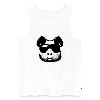 Guinea pig cool sunglasses funny vector 5 - Men's Premium Organic Tank Top - white - Front - AI Model Male 178 light (178cm)