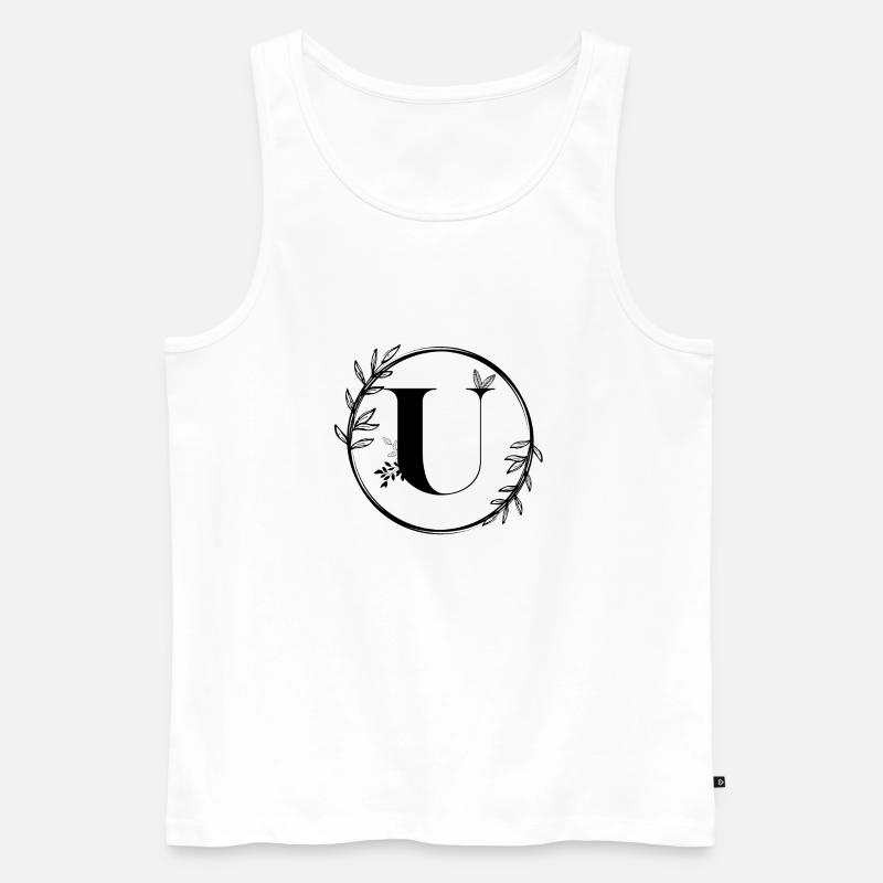 Blumenbuchstabe U - Männer Premium Bio Tank Top - Weiß