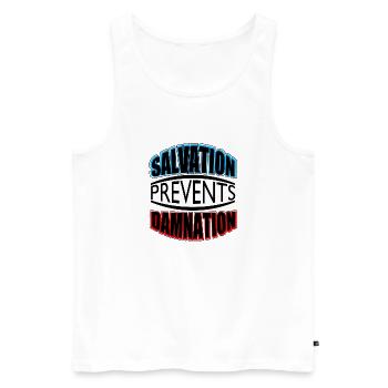 Salvation Prevents Damnation - Men's Premium Organic Tank Top - white - Front - Michal (187cm)