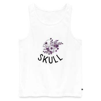 Floral skull - Men's Premium Organic Tank Top - white - Front - Michal (187cm)
