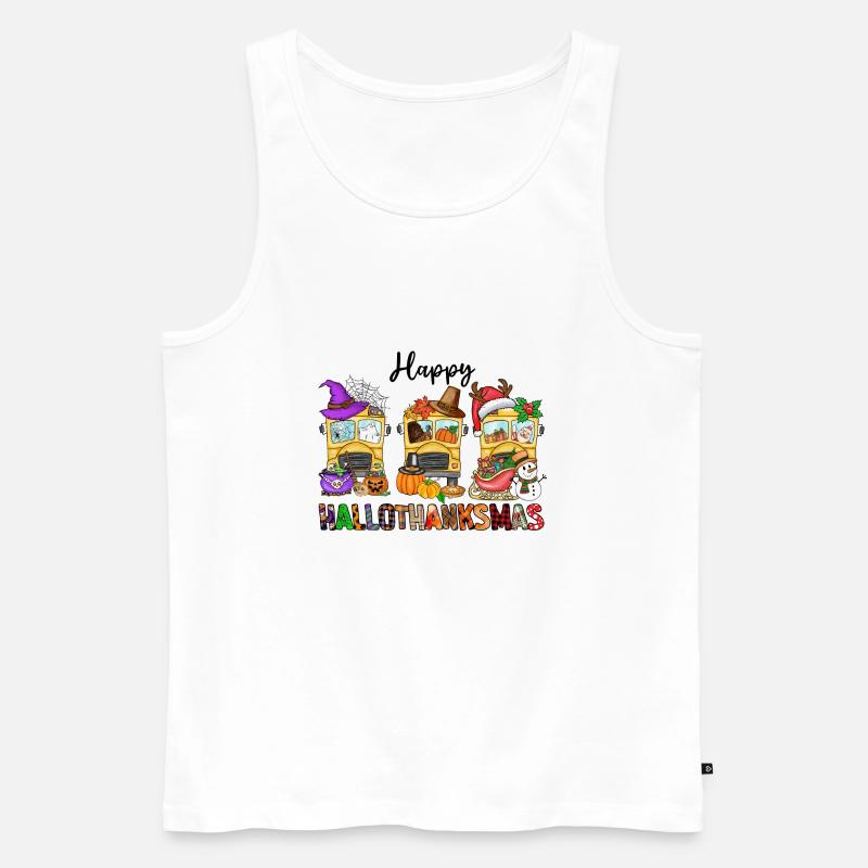 Frohe Hallothanksmas - Männer Premium Bio Tank Top - Weiß