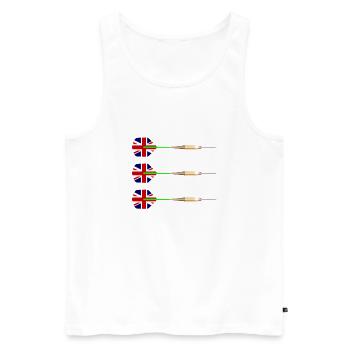Fléchettes britanniques - Débardeur bio Premium Homme - blanc - Devant - Michal (187cm)