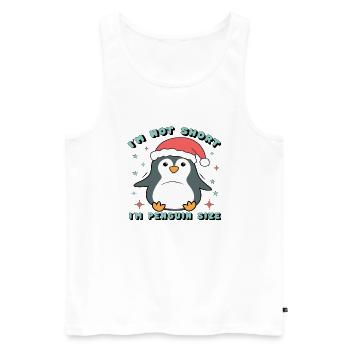 I´m not Short I´m Penguin Size - Männer Premium Bio Tank Top - Weiß - Vorne - AI Model Male 178 light (178cm)