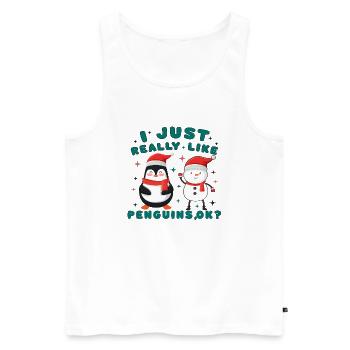 I just really like Penguins, ok? - Men's Premium Organic Tank Top - white - Front - Michal (187cm)