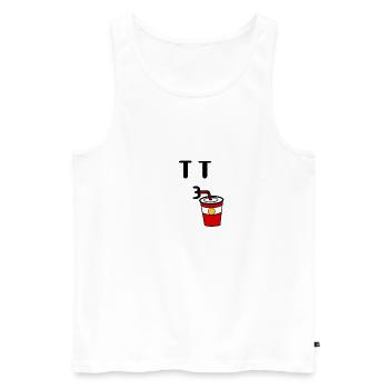 A guy who drinks - Men's Premium Organic Tank Top - white - Front - AI Model Male 178 light (178cm)