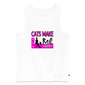 Feline - Men's Premium Organic Tank Top - white - Front - AI Model Male 178 light (178cm)