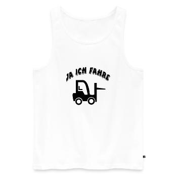 Gabelstapler - Männer Premium Bio Tank Top - Weiß - Vorne - Michal (187cm)