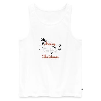 Joyeux putain de Noël - Débardeur bio Premium Homme - blanc - Devant - Michal (187cm)