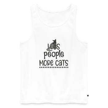 Moins de gens plus de chats - Débardeur bio Premium Homme - blanc - Devant - Michal (187cm)