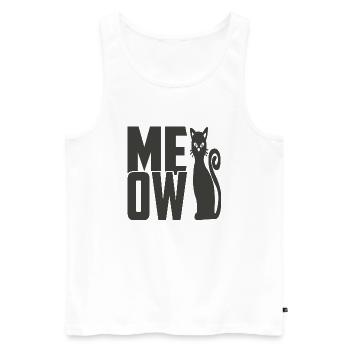 Meow Katze - Männer Premium Bio Tank Top - Weiß - Vorne - AI Model Male 178 light (178cm)