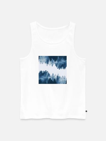 Wald im Nebel - Männer Premium Bio Tank Top - Weiß