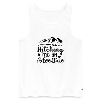 14 hitching for an adventure - Men's Premium Organic Tank Top - white - Front - AI Model Male 178 light (178cm)