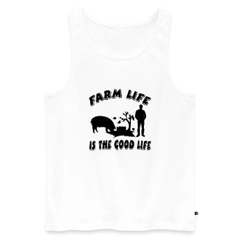Farm - Men's Premium Organic Tank Top - white - Front - AI Model Male 178 light (178cm)