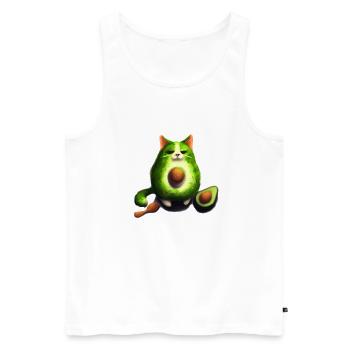 Avocado Cat - Männer Premium Bio Tank Top - Weiß - Vorne - Michal (187cm)