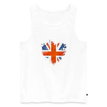 Angleterre Royaume-Uni Londres Anglais britannique Royaume-Uni - Débardeur bio Premium Homme - blanc - Devant - Michal (187cm)