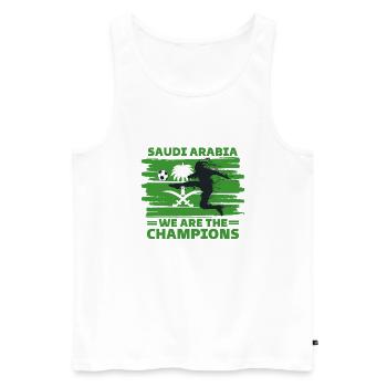 Saudi Arabia Football 2022 Saudi supporter - Men's Premium Organic Tank Top - white - Front - AI Model Male 178 light (178cm)