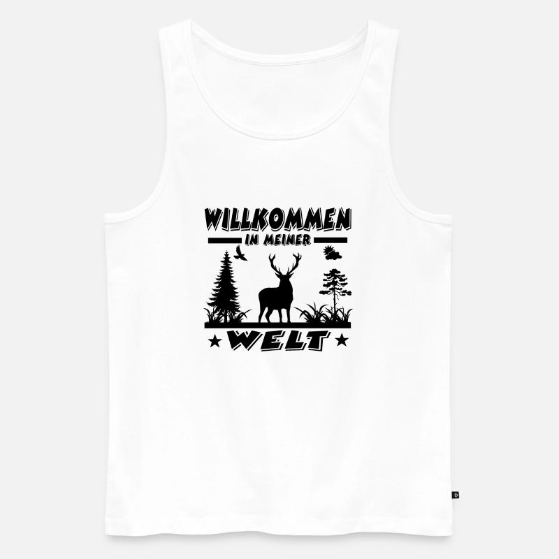 Hirsch - Männer Premium Bio Tank Top - Weiß