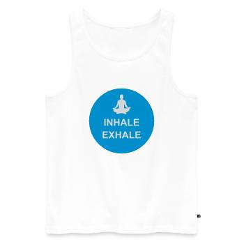 Inspirez expirez Yoga citation - Débardeur bio Premium Homme - blanc - Devant - Michal (187cm)