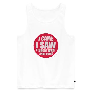 I came saw forget - Männer Premium Bio Tank Top - Weiß - Vorne - AI Model Male 178 light (178cm)