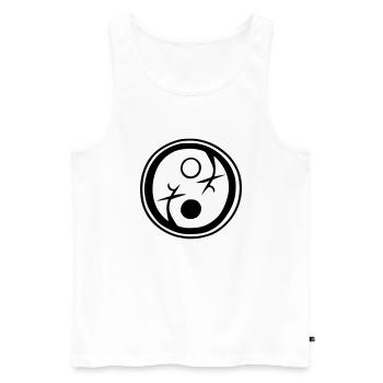 Yin Yang Signe Symbole Paix Bonheur Vecteur 2 - Débardeur bio Premium Homme - blanc - Devant - AI Model Male 178 light (178cm)
