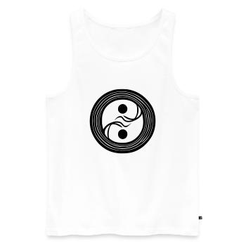 Yin Yang Sign Symbol Peace Happiness Vector 4 - Men's Premium Organic Tank Top - white - Front - Michal (187cm)