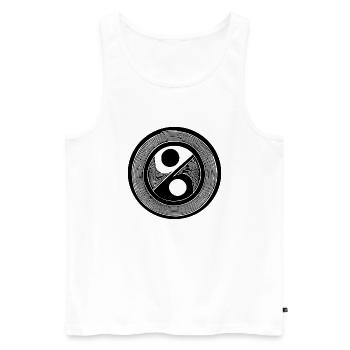 Yin Yang Sign Symbol Peace Happy 15 - Men's Premium Organic Tank Top - white - Front - Michal (187cm)