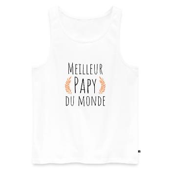 Meilleur papy du monde-cadeau grand-père Noël - Débardeur bio Premium Homme - blanc - Devant - Michal (187cm)