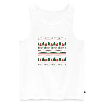 Christmas Gifts | Tree - Snowflake Pattern 2022 - Men's Premium Organic Tank Top - white - Front - AI Model Male 178 light (178cm)