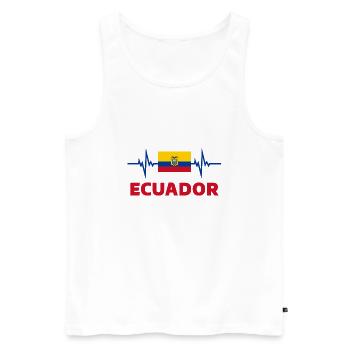 Ecuador Fußball 2022 Ecuador Herzschlag Ecuador Fl - Männer Premium Bio Tank Top - Weiß - Vorne - Michal (187cm)