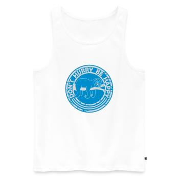 Don't hurry be happy - Men's Premium Organic Tank Top - white - Front - AI Model Male 178 light (178cm)
