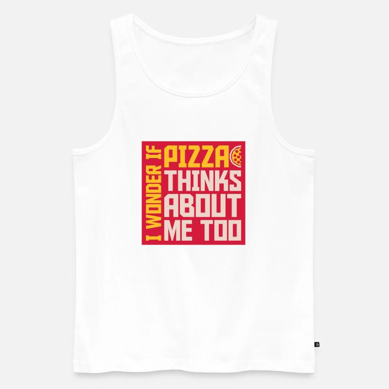 pizza thinks about me - Männer Premium Bio Tank Top - Weiß