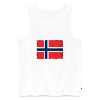 Grunge Flag of Norway - Men's Premium Organic Tank Top - white - Front - AI Model Male 178 light (178cm)