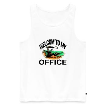 Tractor - Men's Premium Organic Tank Top - white - Front - Michal (187cm)