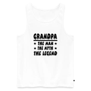 Grandfather - Men's Premium Organic Tank Top - white - Front - Michal (187cm)