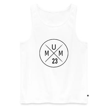 Mum 23 - Männer Premium Bio Tank Top - Weiß - Vorne - AI Model Male 178 light (178cm)
