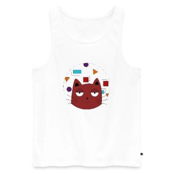 Cat - Männer Premium Bio Tank Top - Weiß - Vorne - AI Model Male 178 light (178cm)