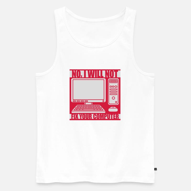 not fix your computer - Männer Premium Bio Tank Top - Weiß