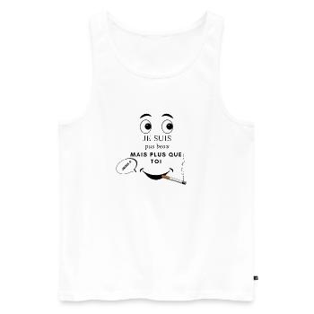 design bg 1 - Débardeur bio Premium Homme - blanc - Devant - AI Model Male 178 light (178cm)