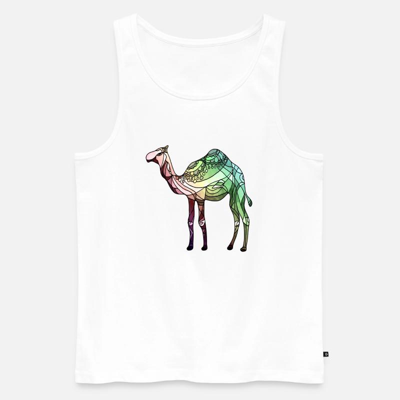 Kamel - Männer Premium Bio Tank Top - Weiß